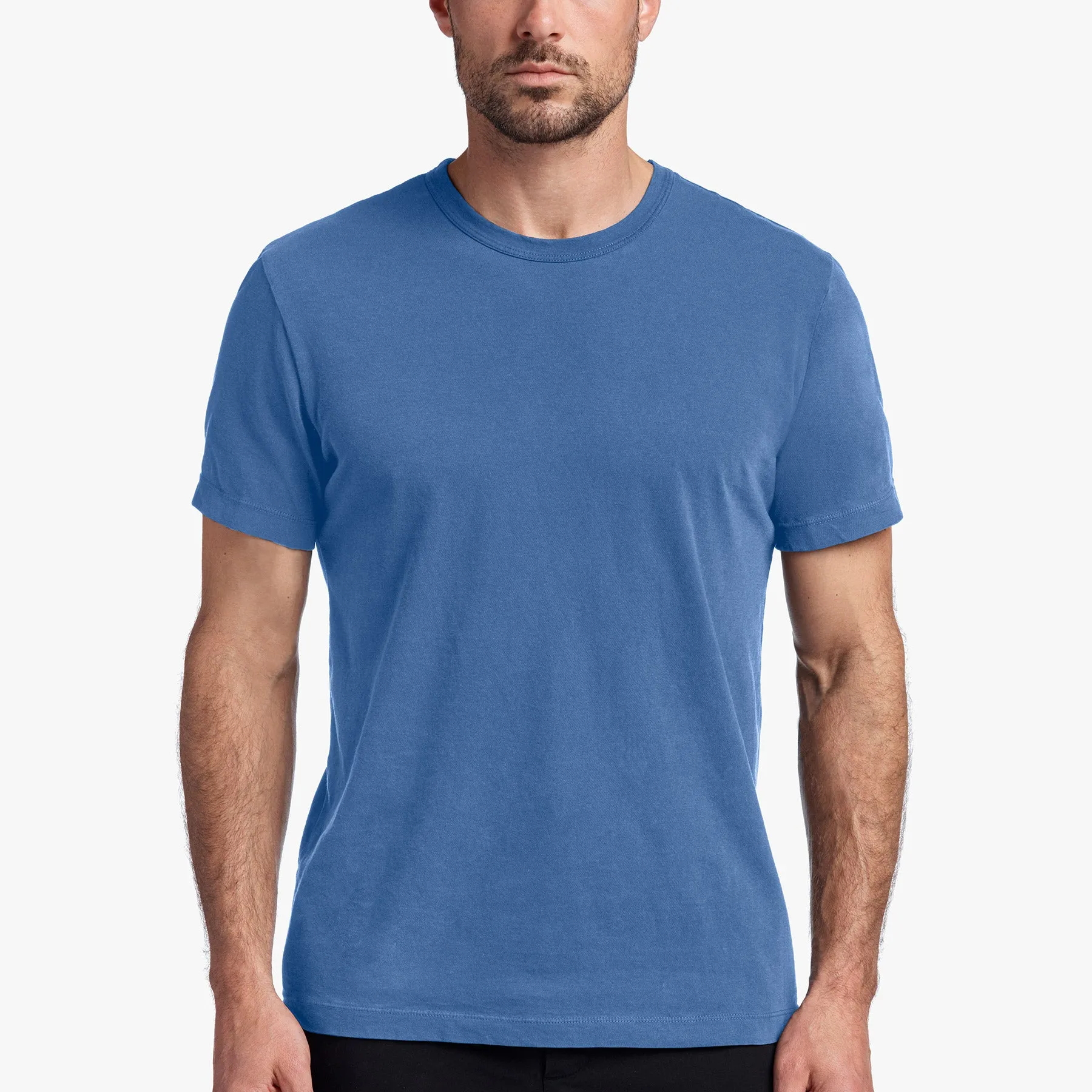 Short Sleeve Crew Neck - Electric Blue Pigment sold by James Perse