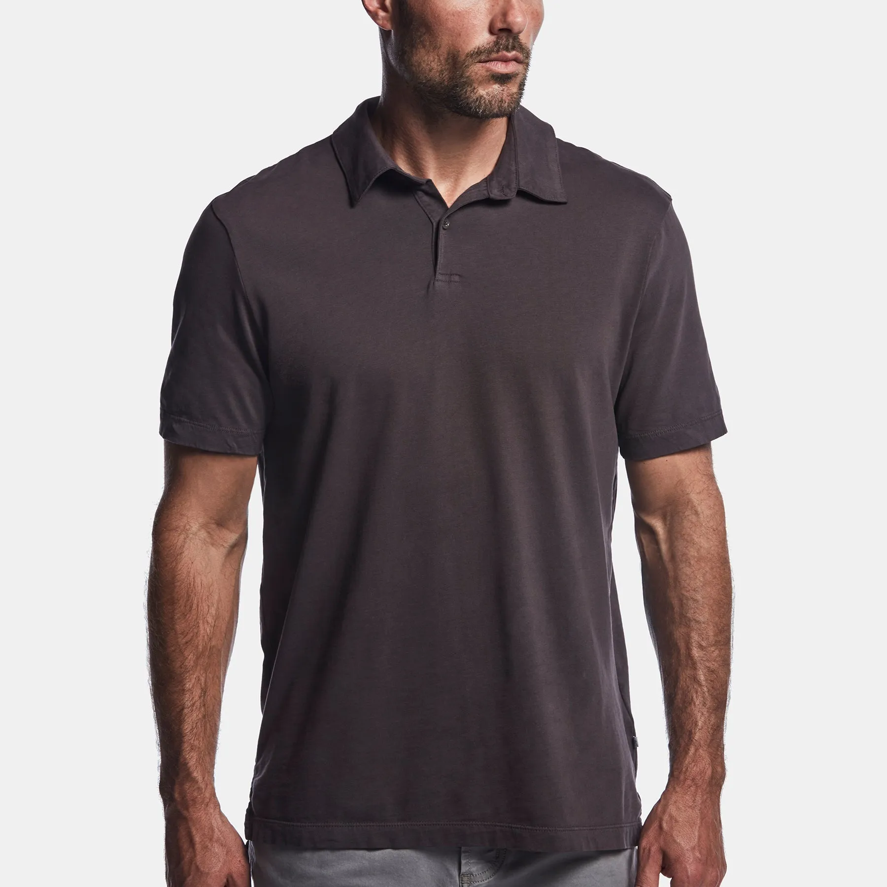 Sueded Jersey Polo - Viola sold by James Perse
