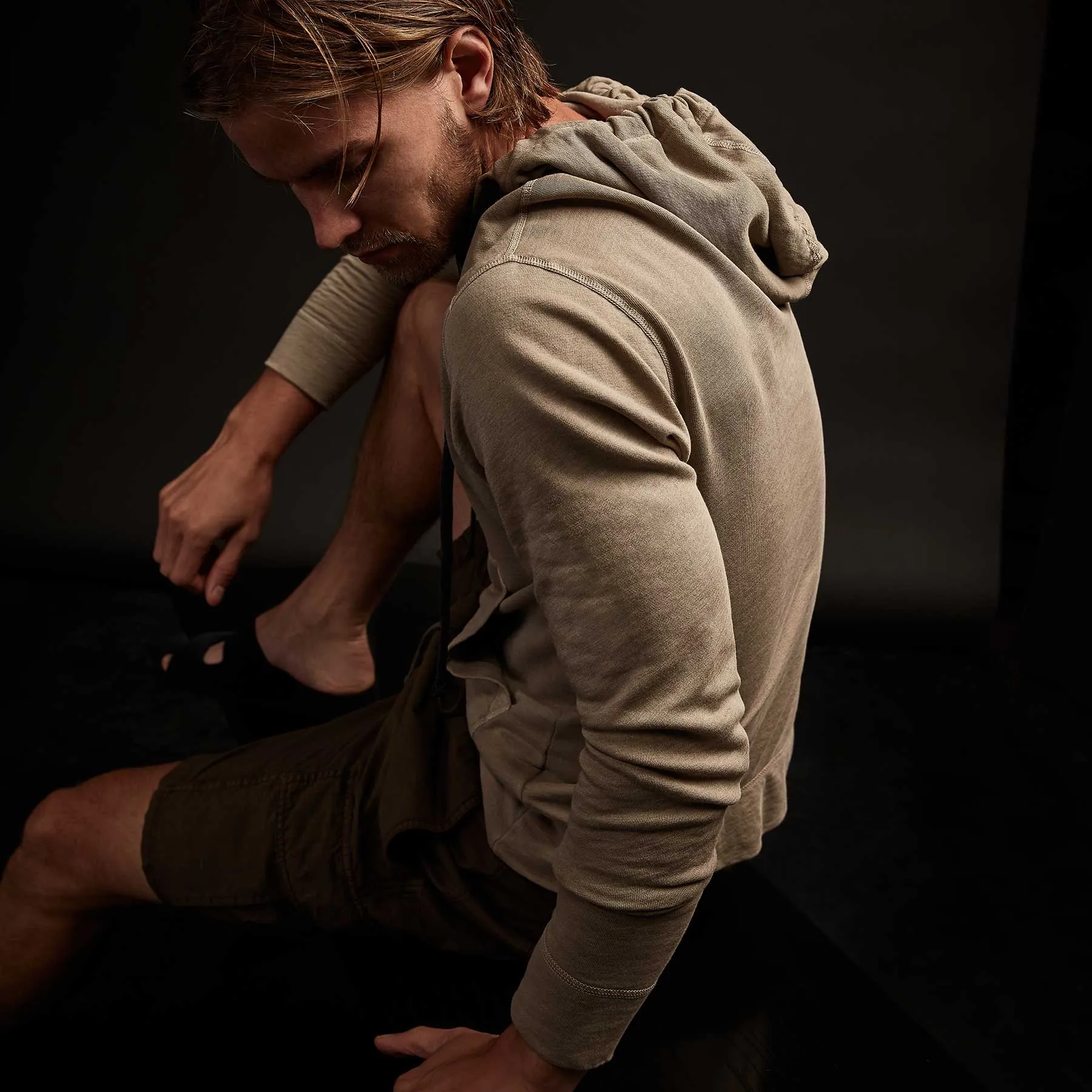 Vintage French Terry Zip Up Hoodie - Fawn Pigment sold by James Perse product image thumbnail 4