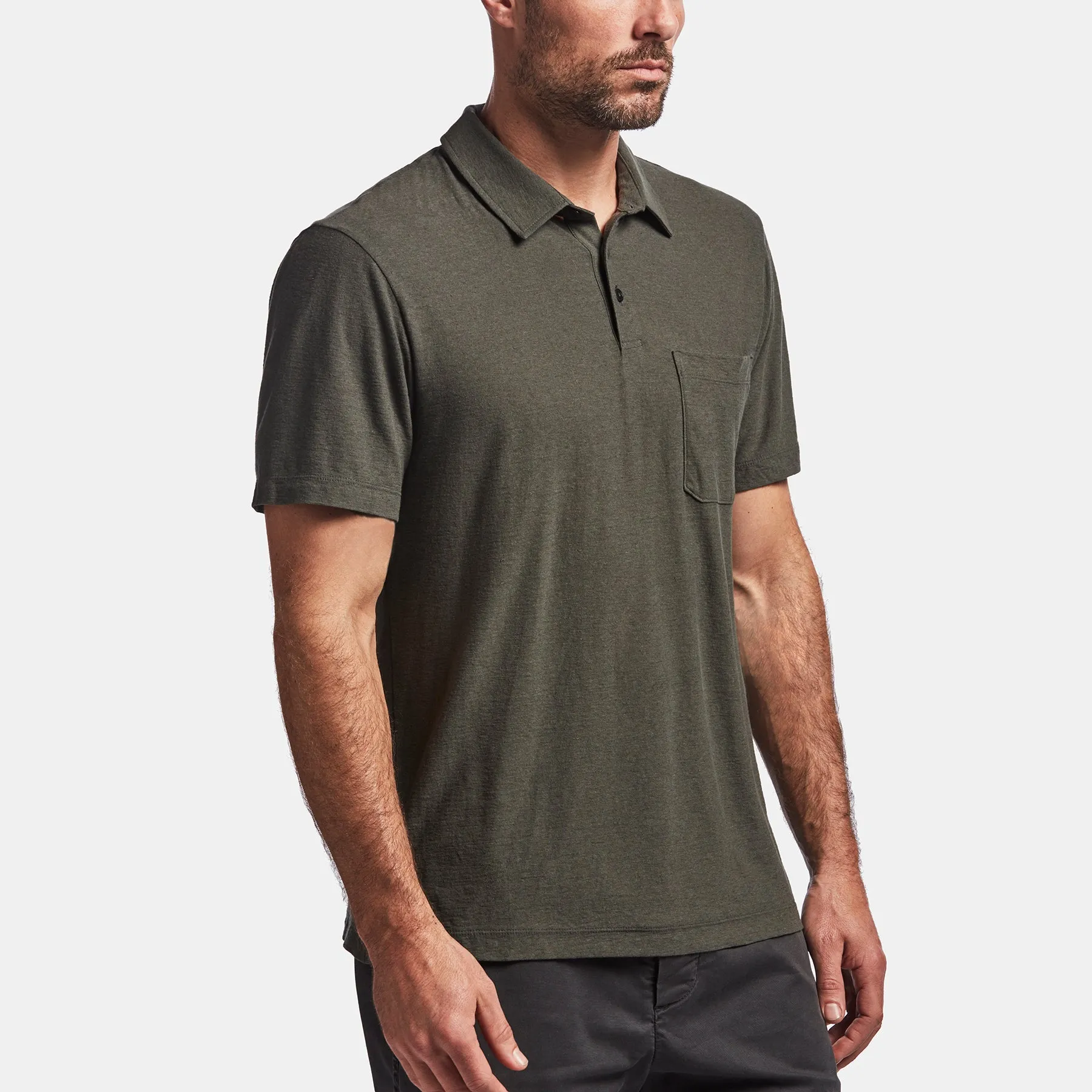 Cotton Linen Jersey Pocket Polo - Marsh sold by James Perse product image thumbnail 2