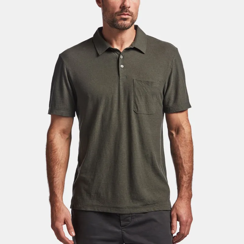 Cotton Linen Jersey Pocket Polo - Marsh sold by James Perse