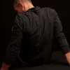 Brushed Stretch Jersey Long Sleeve Polo - Black sold by James Perse