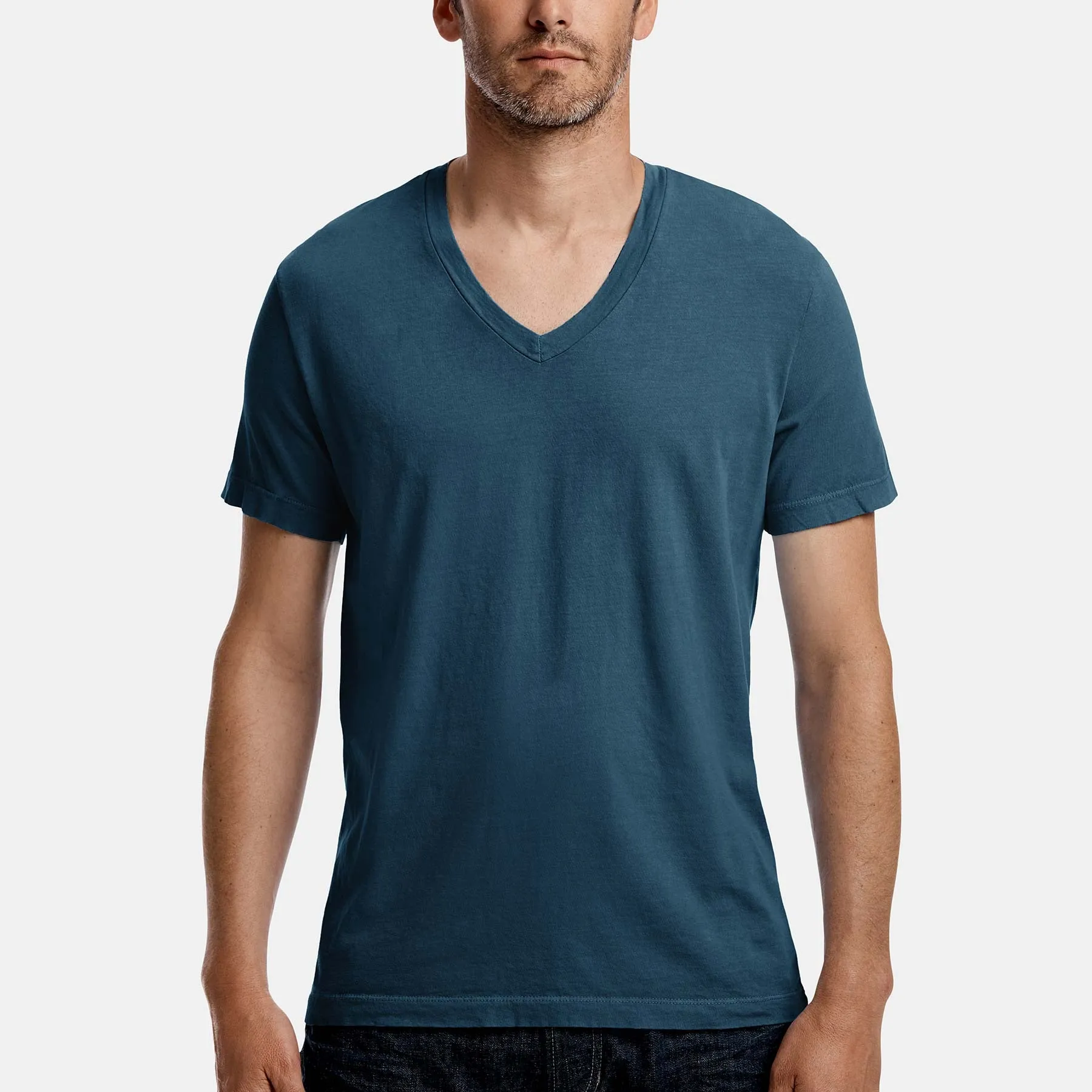 Short Sleeve V Neck - Sterling Pigment sold by James Perse
