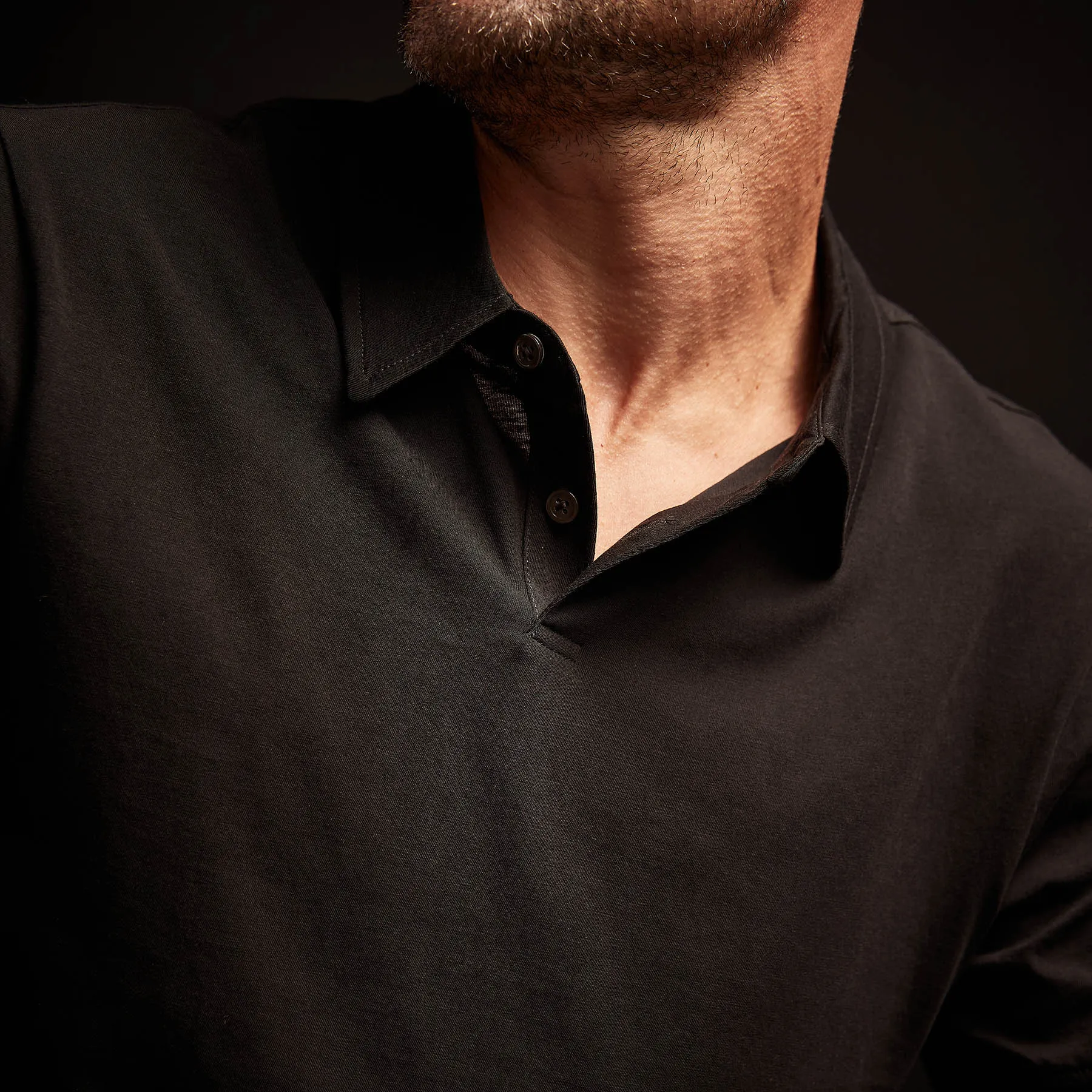 Clean Finish Jersey Polo - Black sold by James Perse