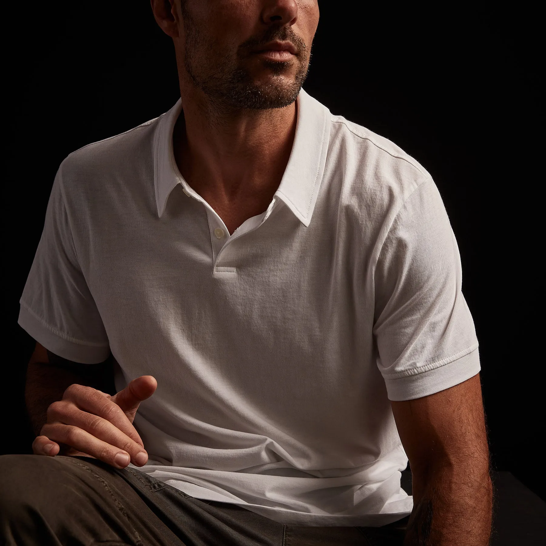 Clean Finish Jersey Polo - White sold by James Perse product image thumbnail 2