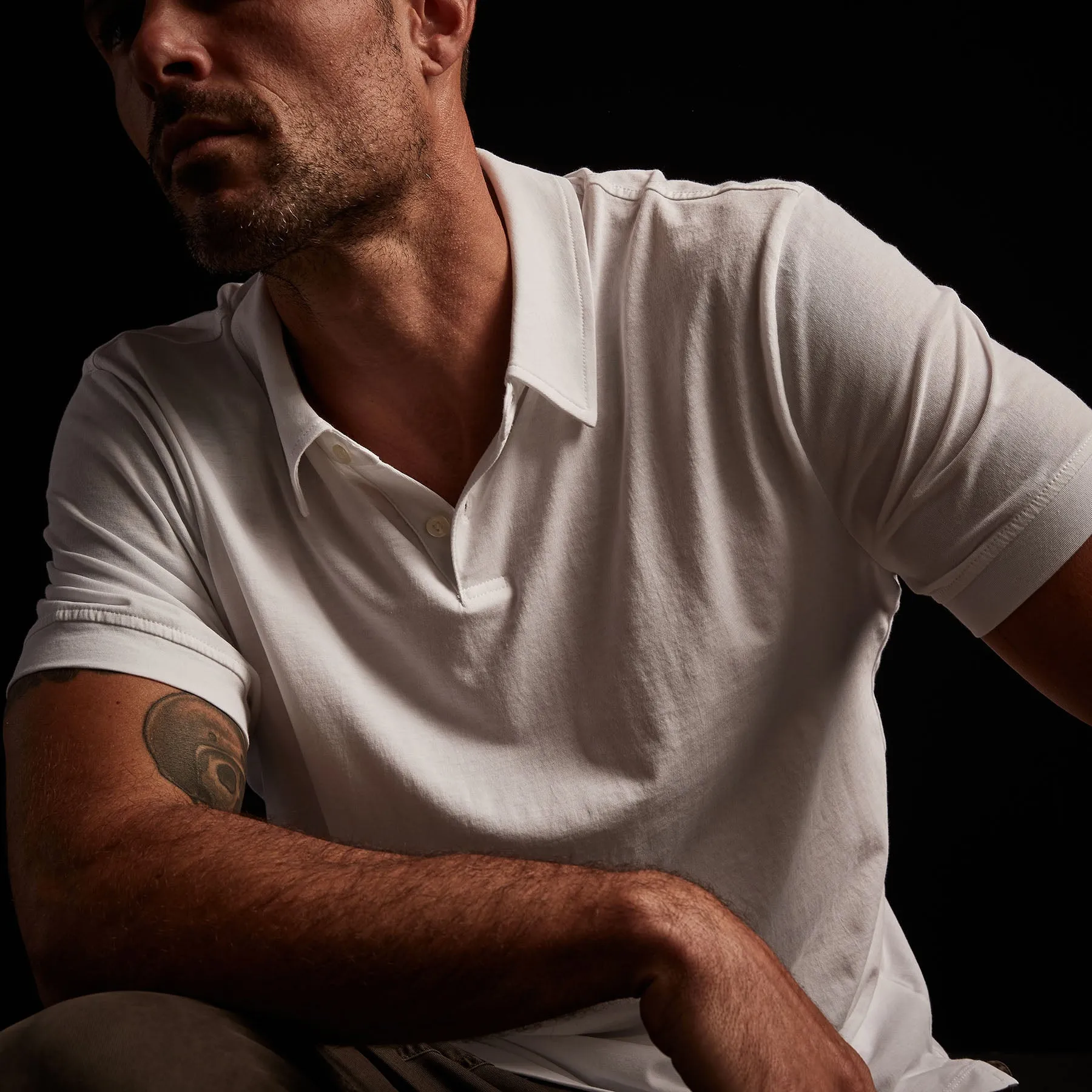 Clean Finish Jersey Polo - White sold by James Perse