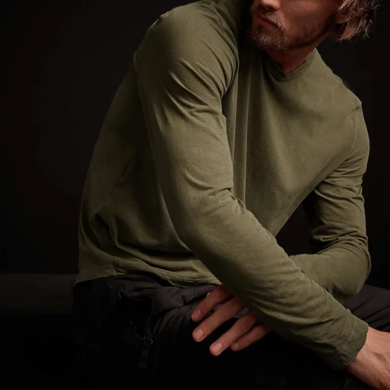 Shirttail Hem Crew - Old Whiskey Pigment sold by James Perse
