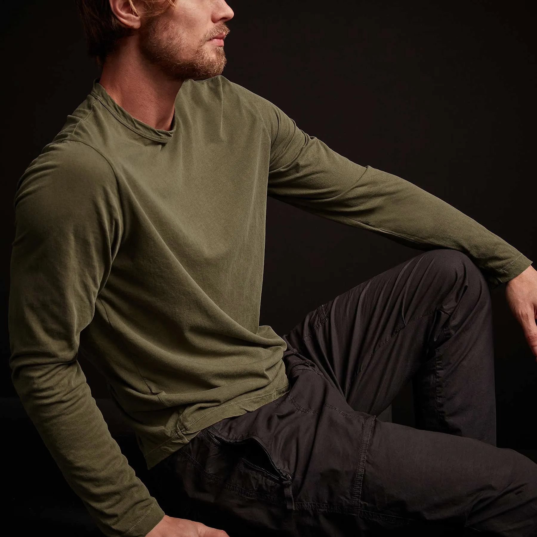 Shirttail Hem Crew - Old Whiskey Pigment sold by James Perse product image thumbnail 2