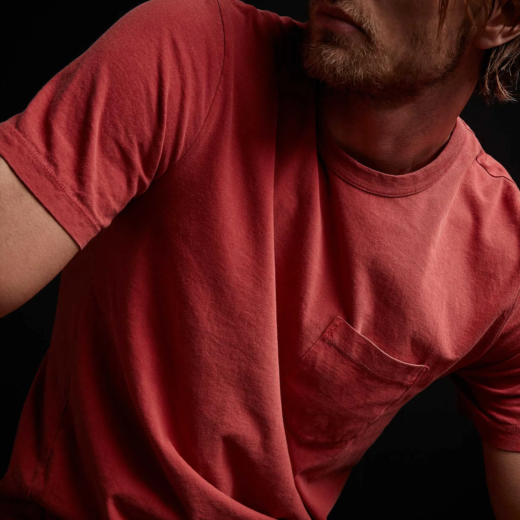 Lightweight Jersey Pocket Tee - Brick Pigment sold by James Perse