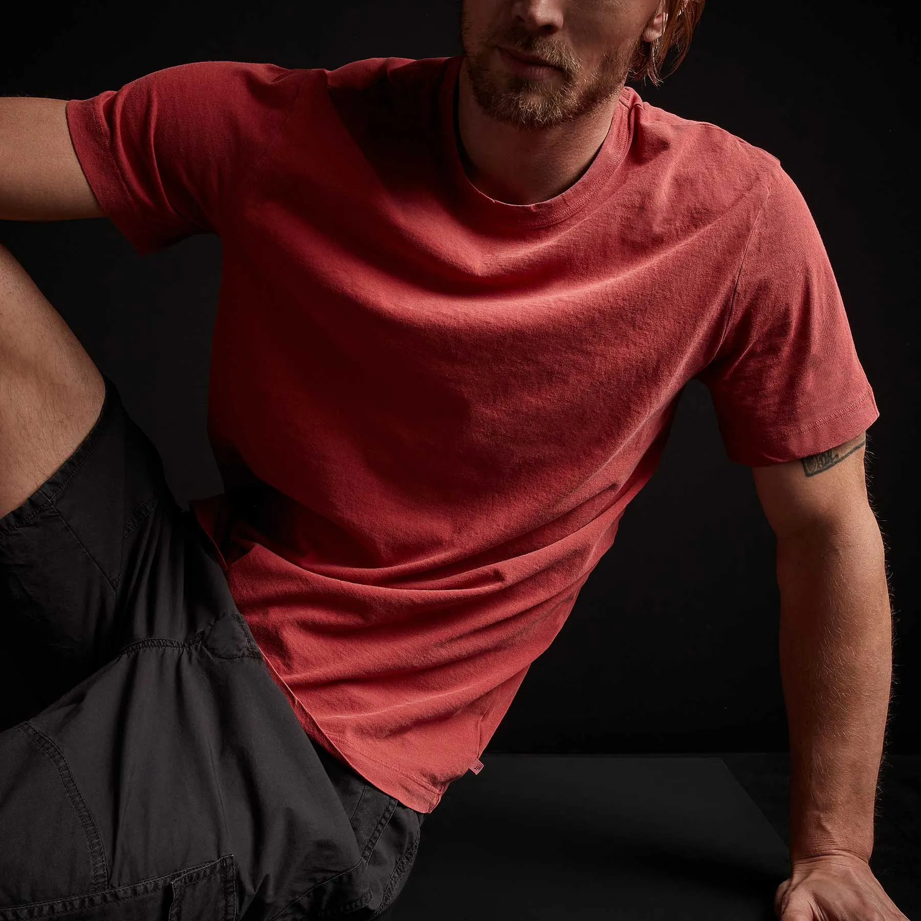 Short Sleeve Crew Neck - Brick Pigment sold by James Perse