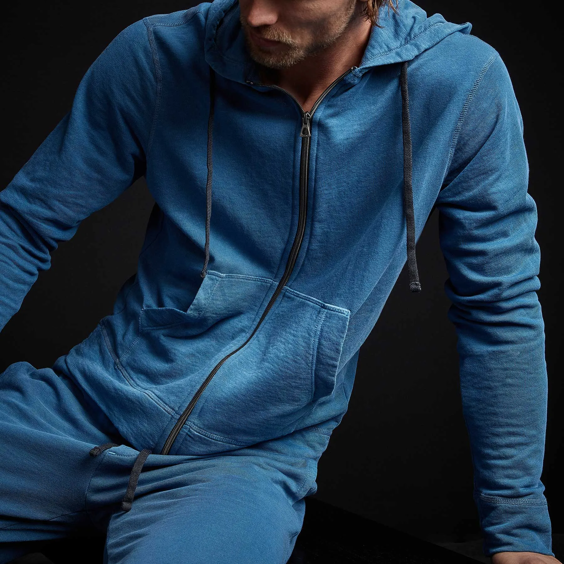 Vintage French Terry Zip Up Hoodie - Bolt Pigment sold by James Perse