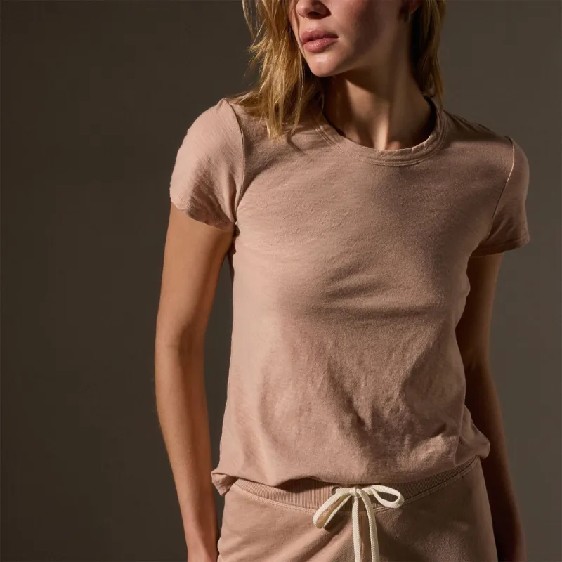 Sheer Slub Crew Neck Tee - Rose Nude sold by James Perse