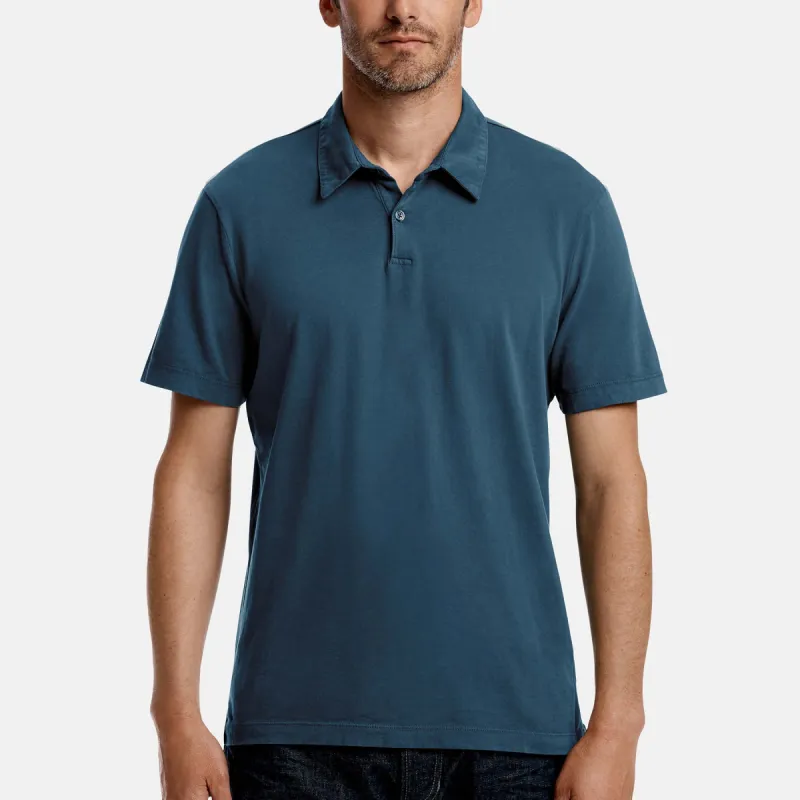 Sueded Jersey Polo - Sterling Pigment sold by James Perse