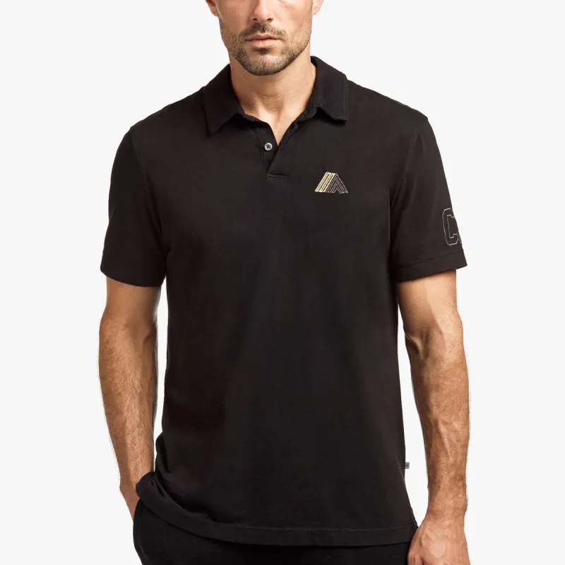 Sueded Jersey Mountain Graphic Polo - Black sold by James Perse