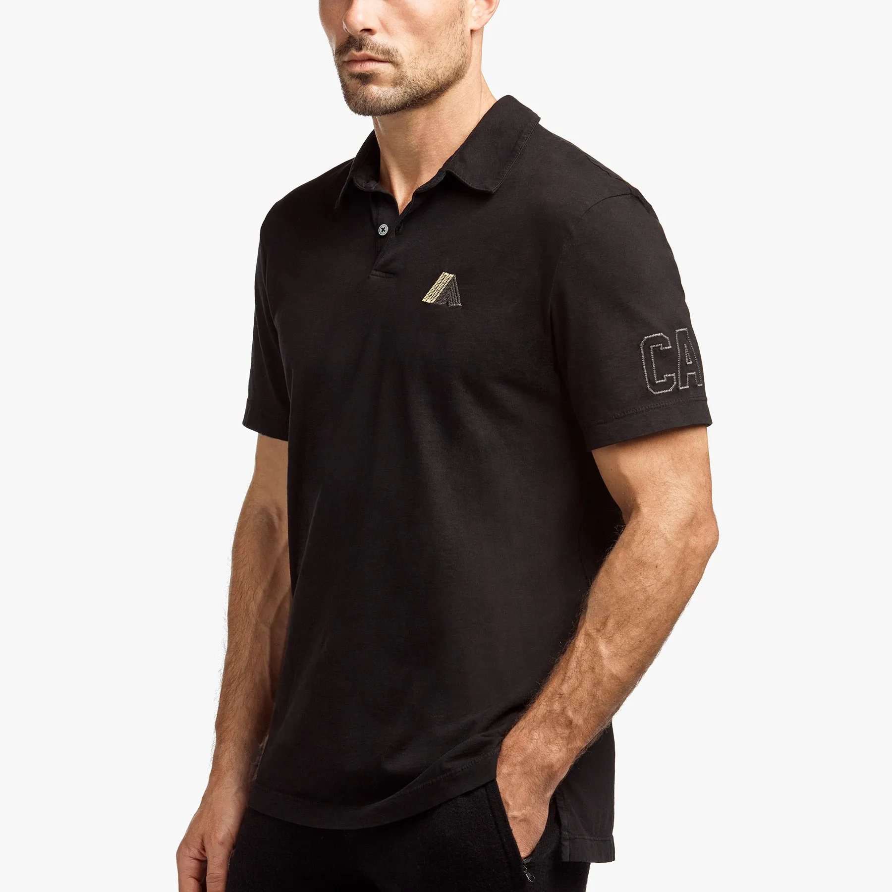Sueded Jersey Mountain Graphic Polo - Black sold by James Perse product image thumbnail 2