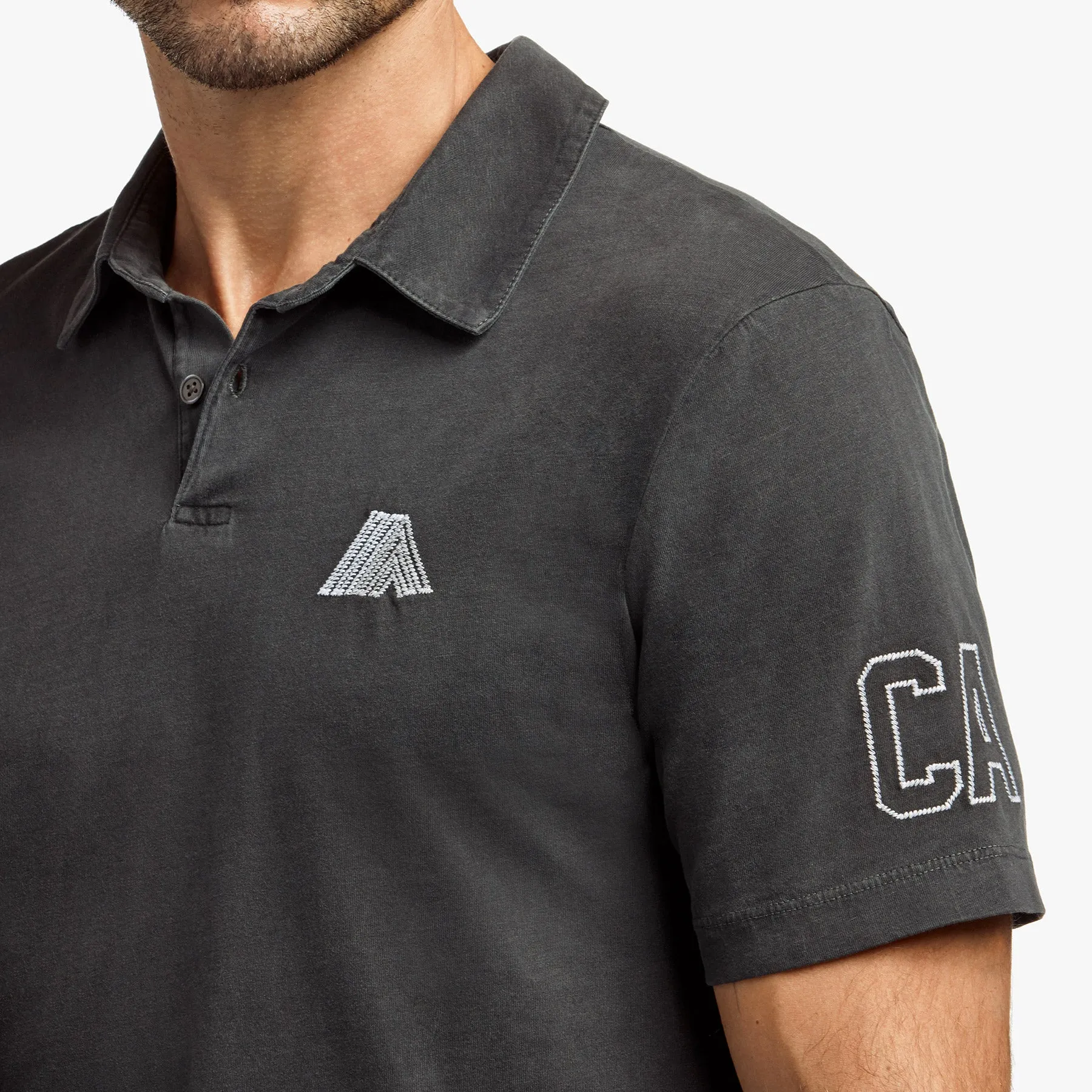 Sueded Jersey Mountain Graphic Polo - Carbon Pigment sold by James Perse product image thumbnail 3