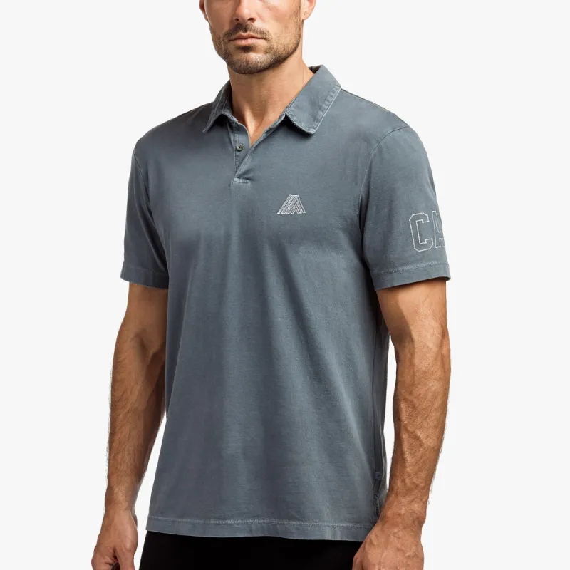 Sueded Jersey Mountain Graphic Polo - North Pigment sold by James Perse