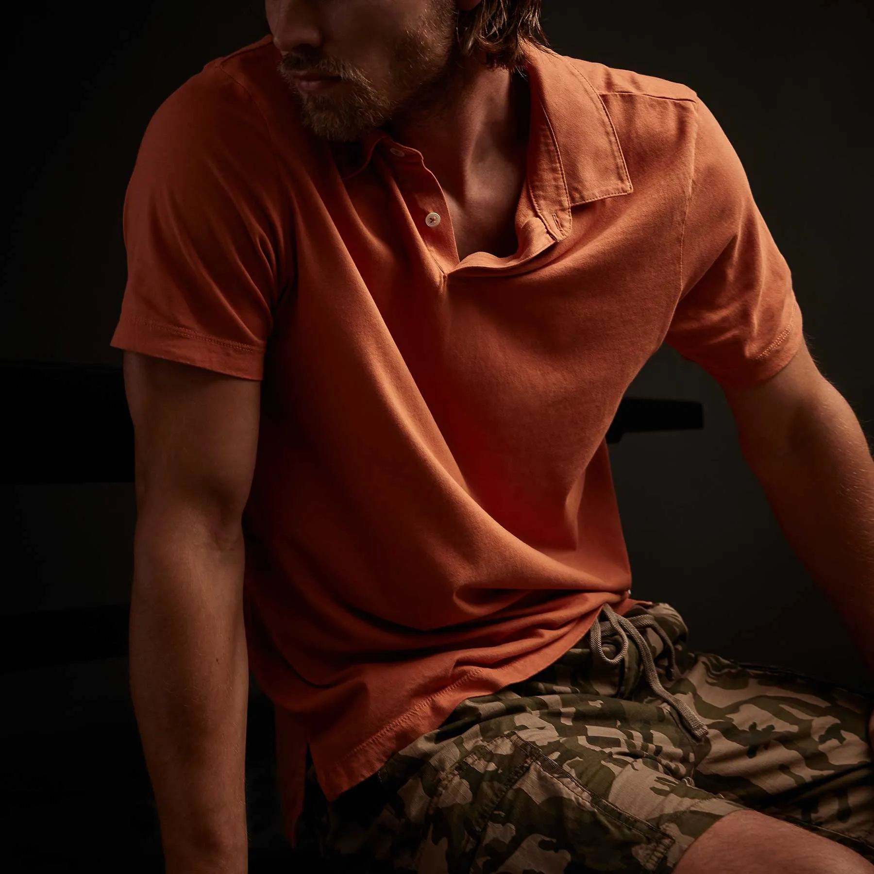 Sueded Jersey Polo - Sunburst sold by James Perse