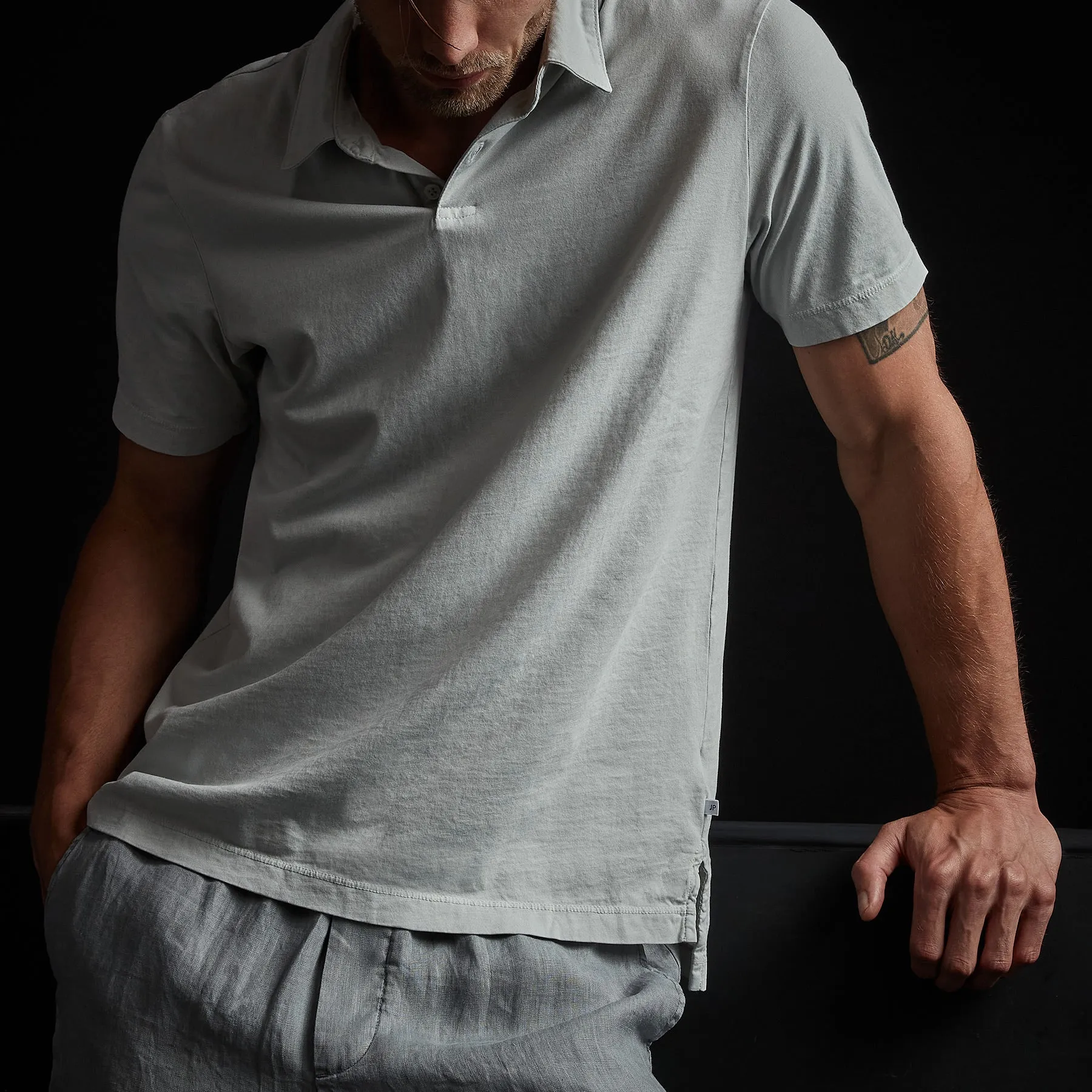 Sueded Jersey Polo - Foam sold by James Perse product image thumbnail 2