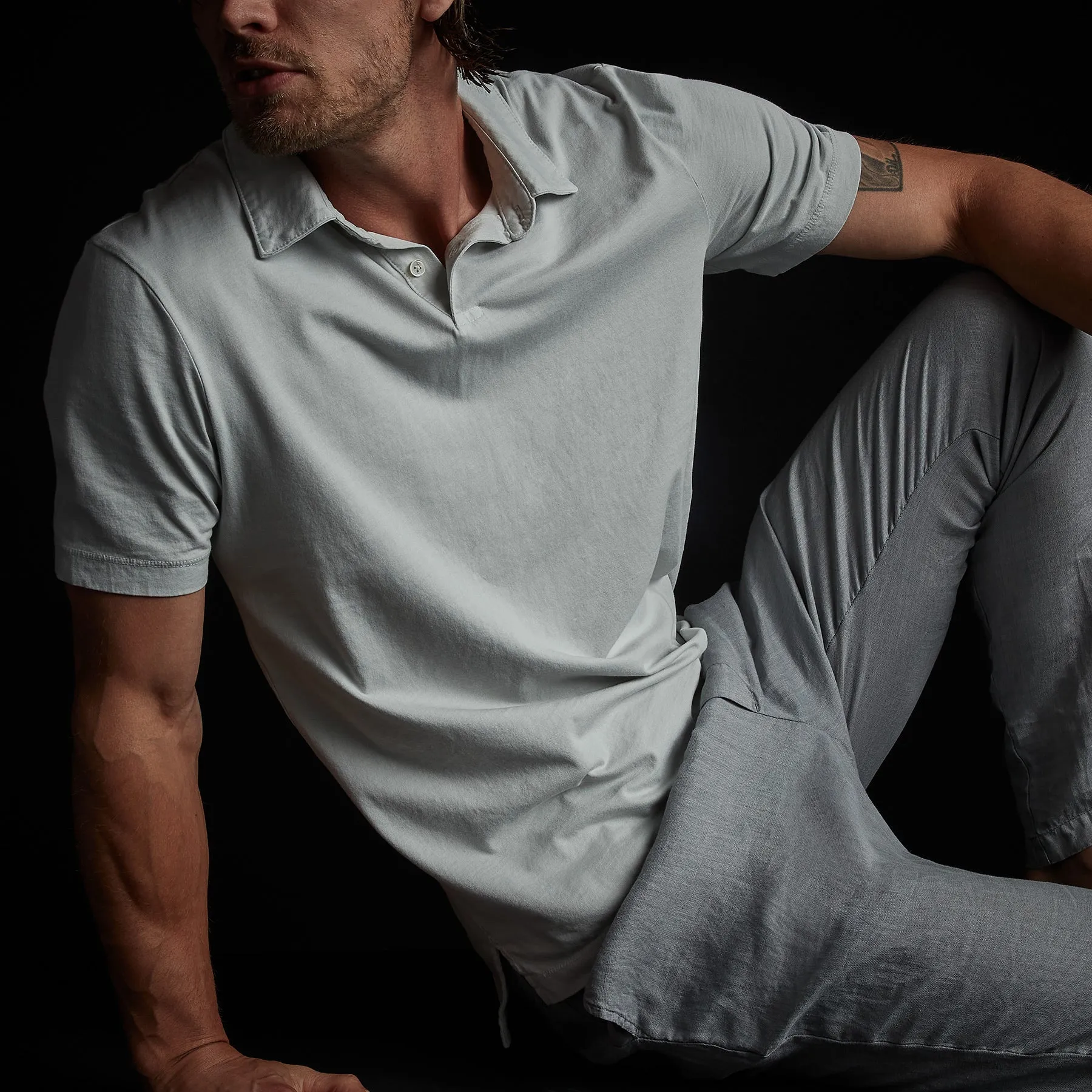 Sueded Jersey Polo - Foam sold by James Perse