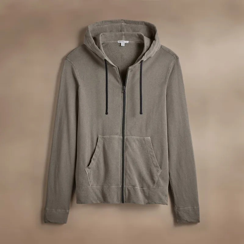 Vintage French Terry Zip Up Hoodie - Coyote Pigment sold by James Perse