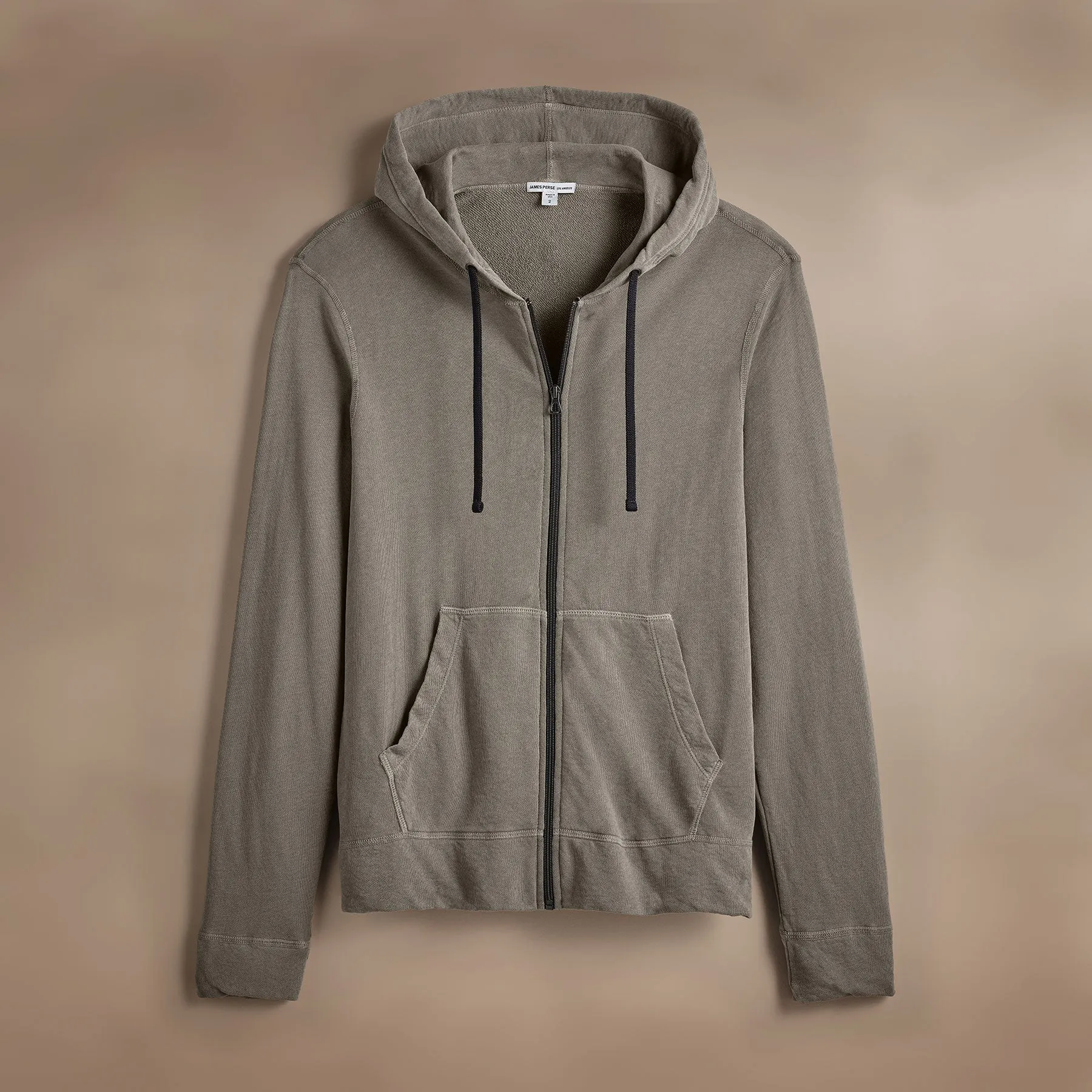 Vintage French Terry Zip Up Hoodie - Coyote Pigment sold by James Perse