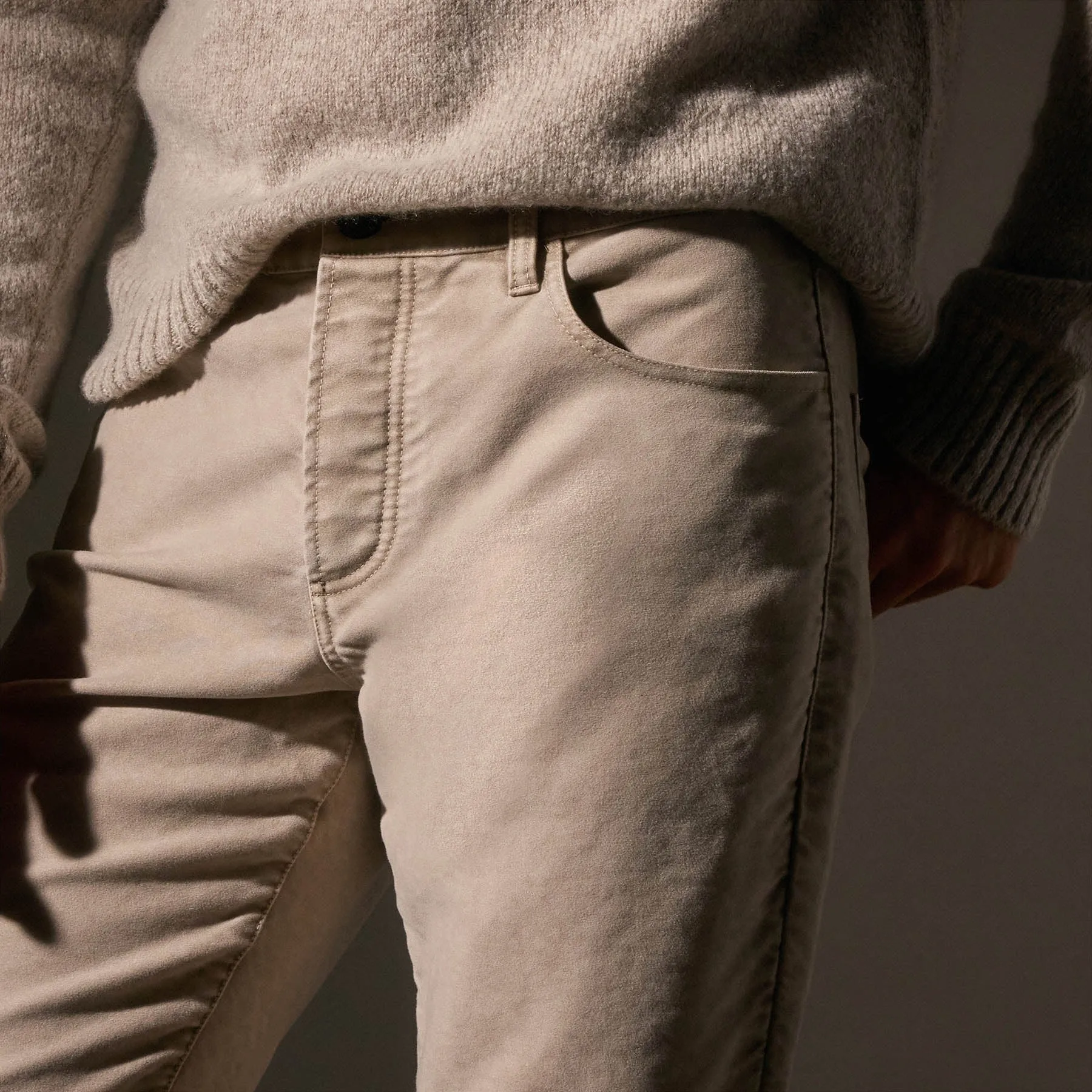 Cotton Moleskin 5 Pocket Pant - Light Tan Pigment sold by James Perse product image thumbnail 4