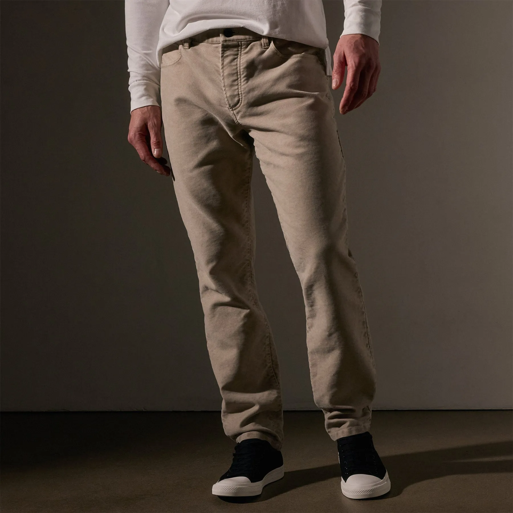 Cotton Moleskin 5 Pocket Pant - Light Tan Pigment sold by James Perse