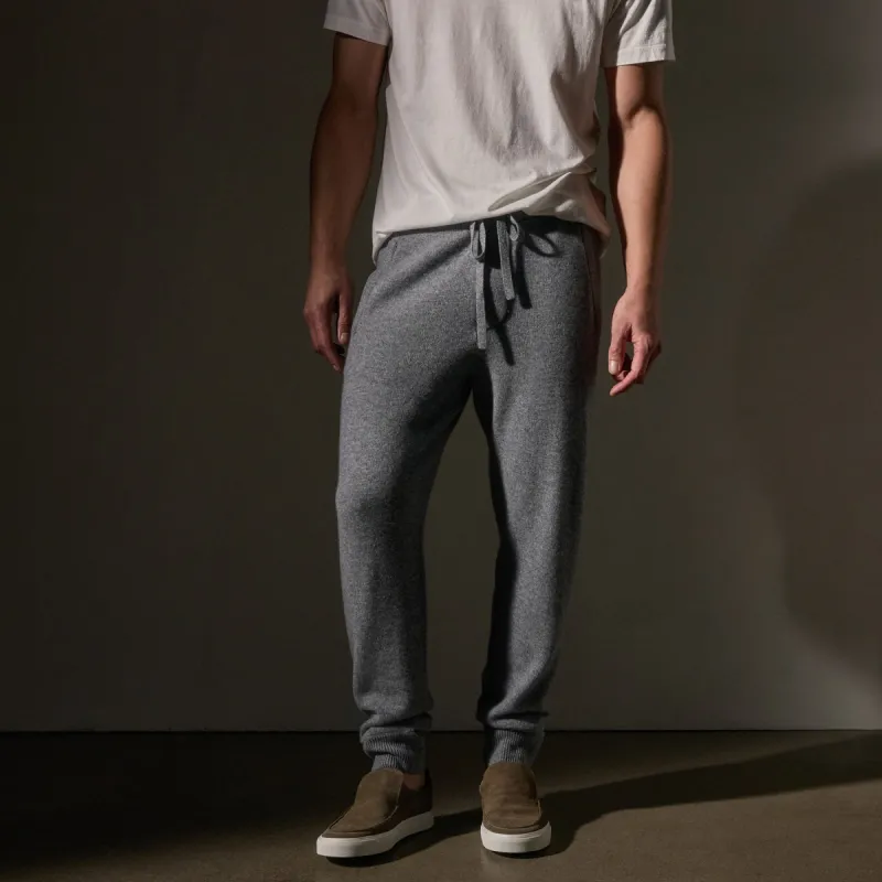Recycled Cashmere Track Pant with Pockets - Heather Grey sold by James Perse