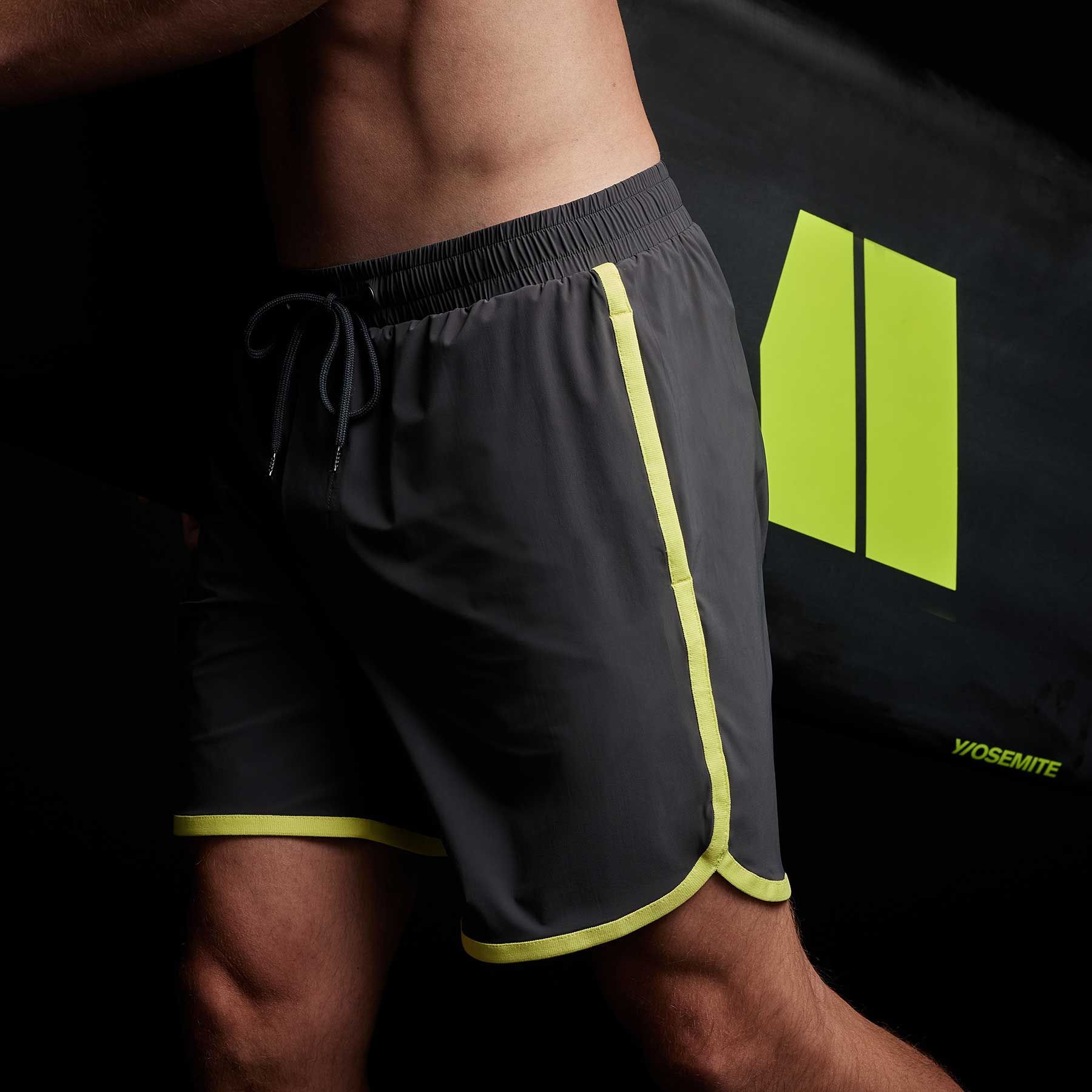 Y/OSEMITE Curved Hem Board Short - Carbon/Neon sold by James Perse product image thumbnail 2