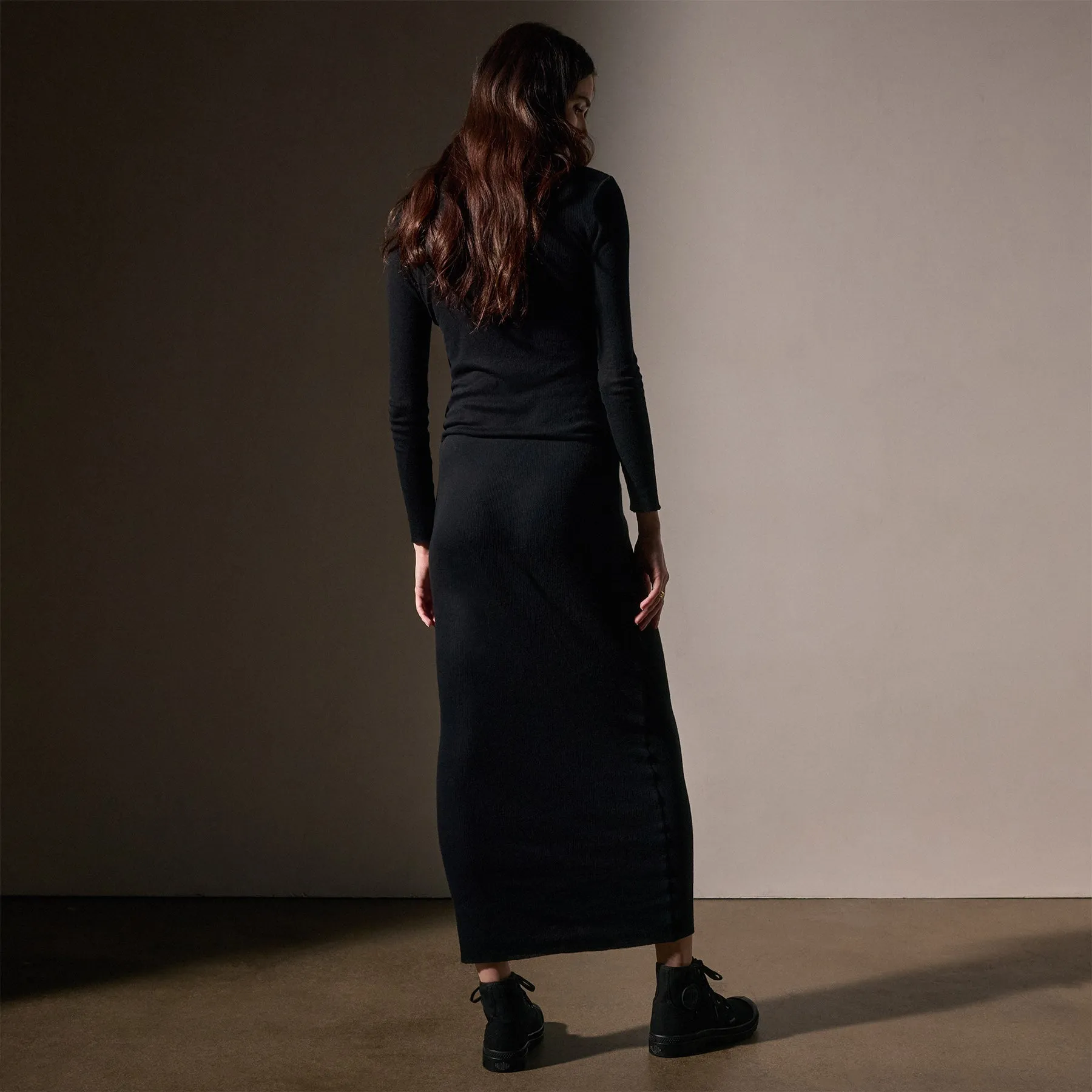 Cotton Cashmere Blend Rib Skirt - Black sold by James Perse product image thumbnail 4