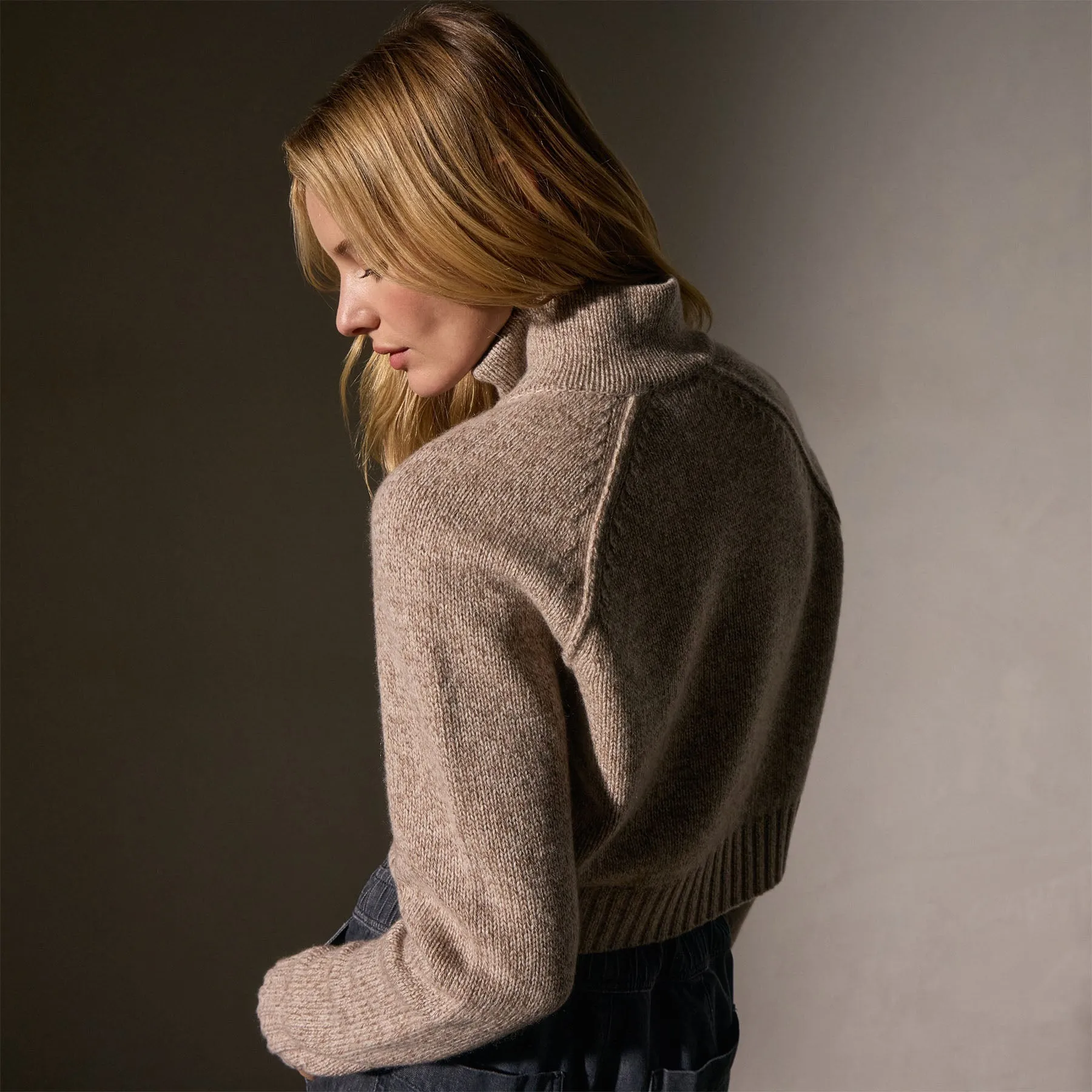 Cashmere Marled Zip Up - Stone Marl sold by James Perse product image thumbnail 2