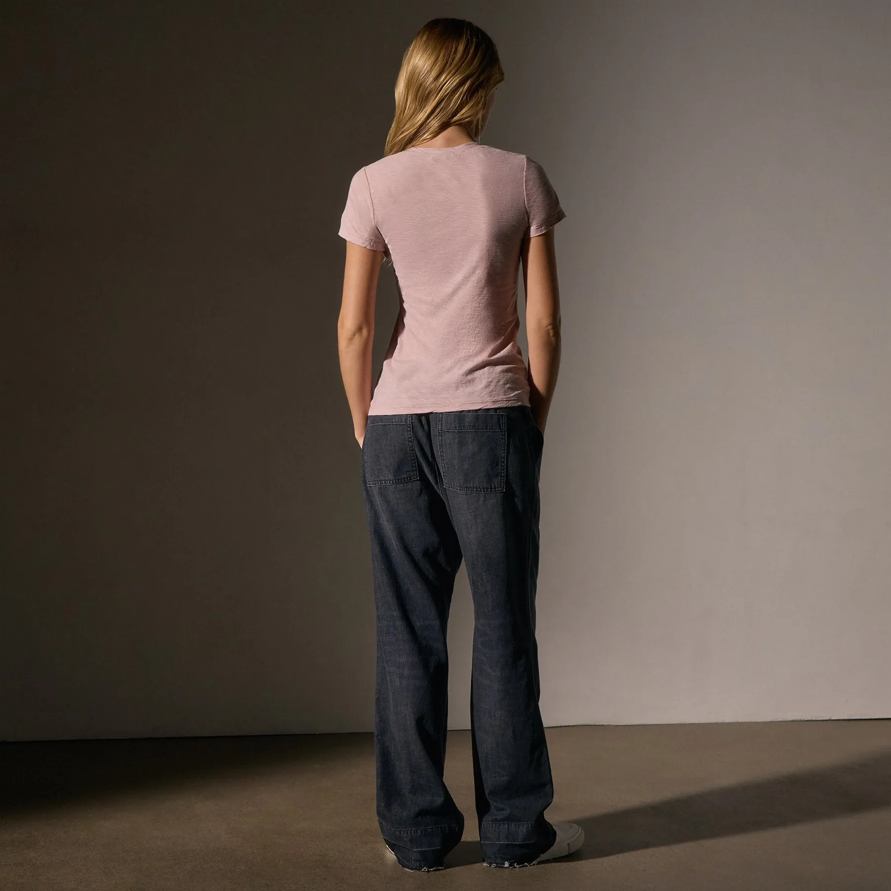 Sheer Slub Casual V Neck - Degas sold by James Perse product image thumbnail 4