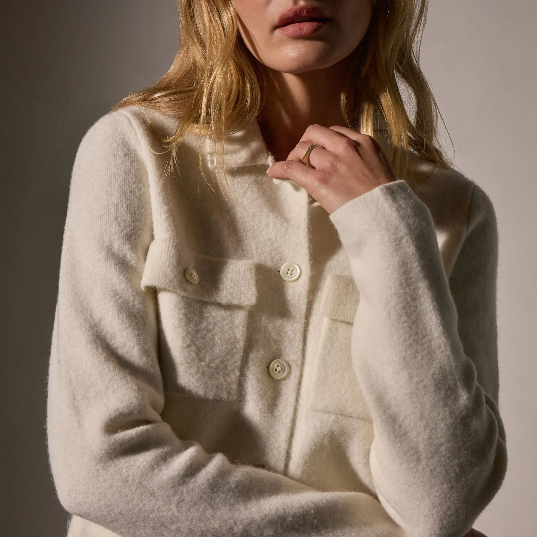 Sweater Knit Jacket - Ivory sold by James Perse product image thumbnail 2
