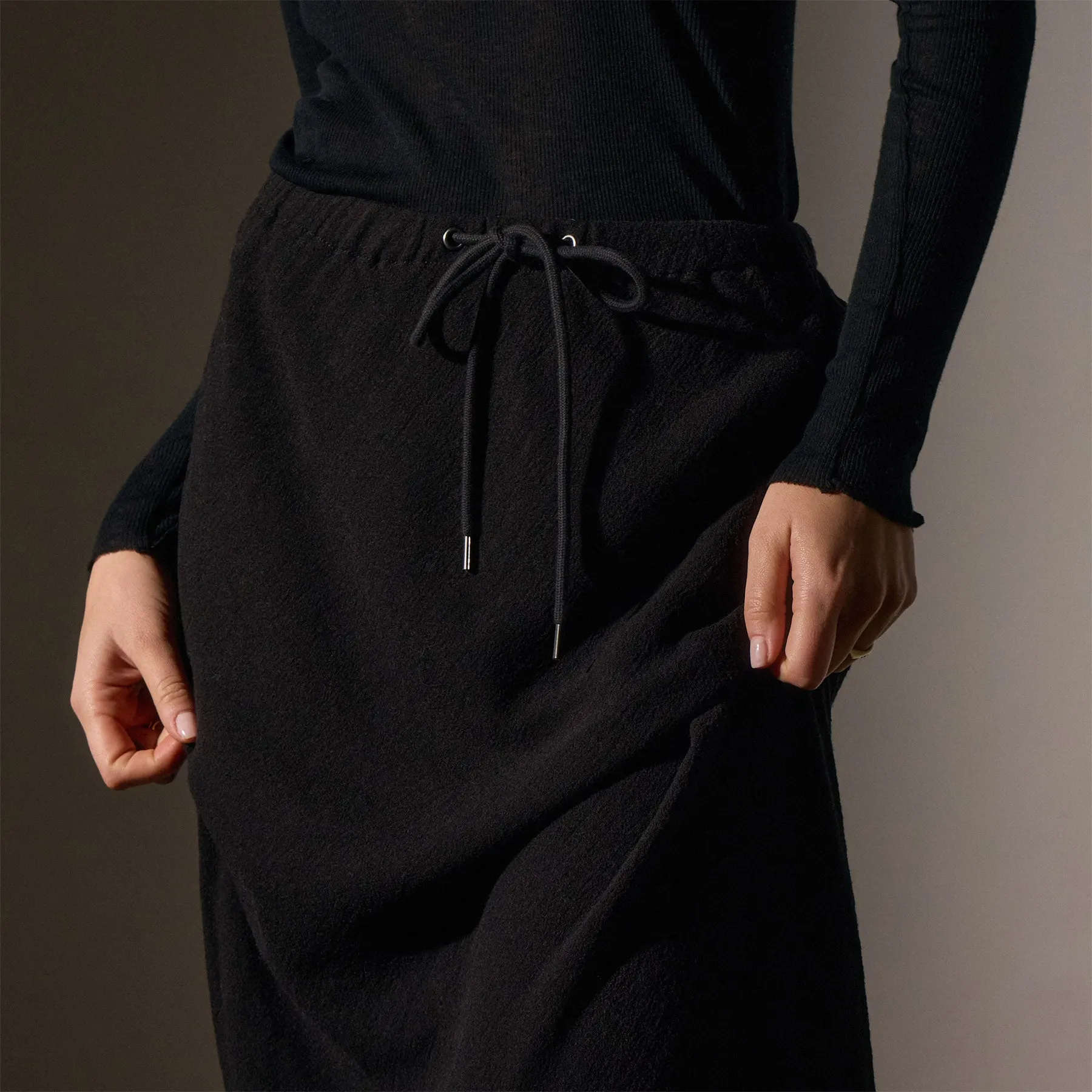 High Low Wool Blend Skirt - Black sold by James Perse product image thumbnail 2