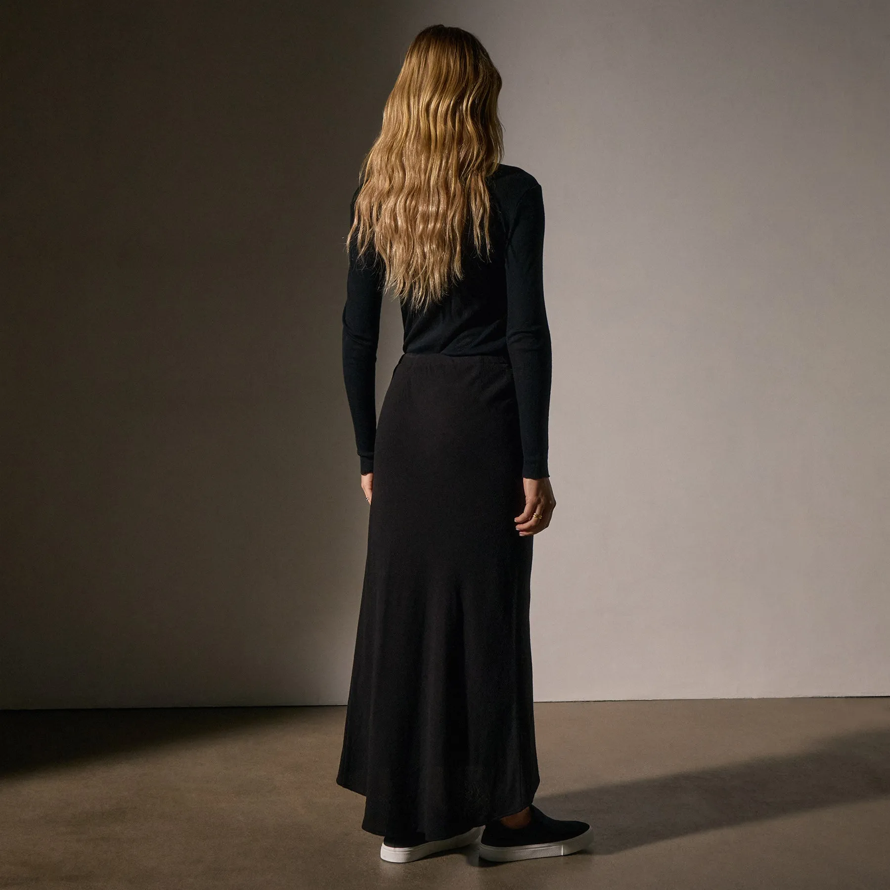 High Low Wool Blend Skirt - Black sold by James Perse product image thumbnail 4