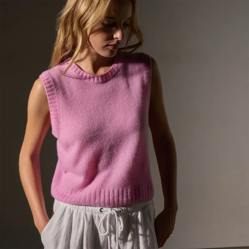 Soft Featherweight Cashmere Vest - Blossom sold by James Perse