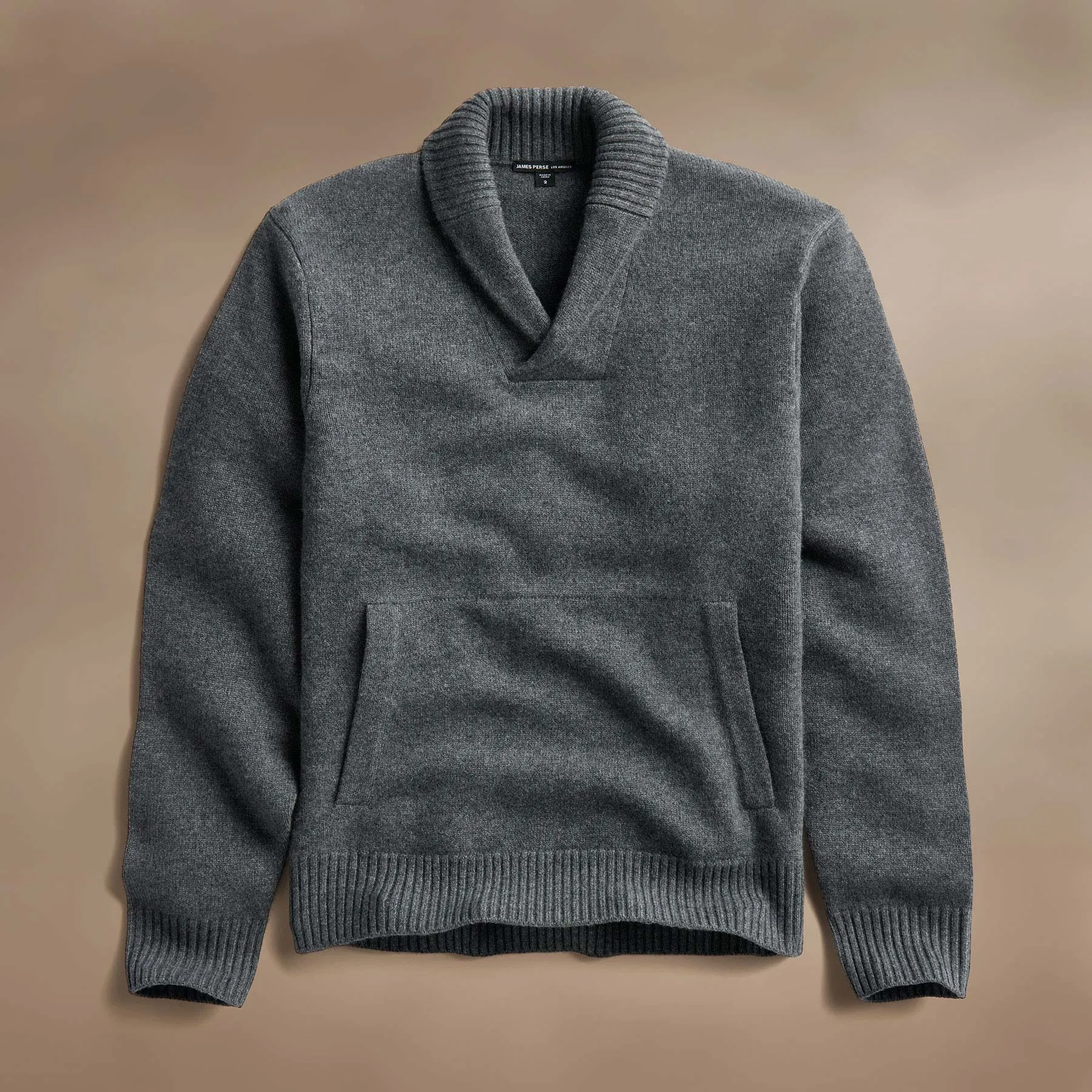 Cashmere Shawl Collar Pullover - Flannel sold by James Perse