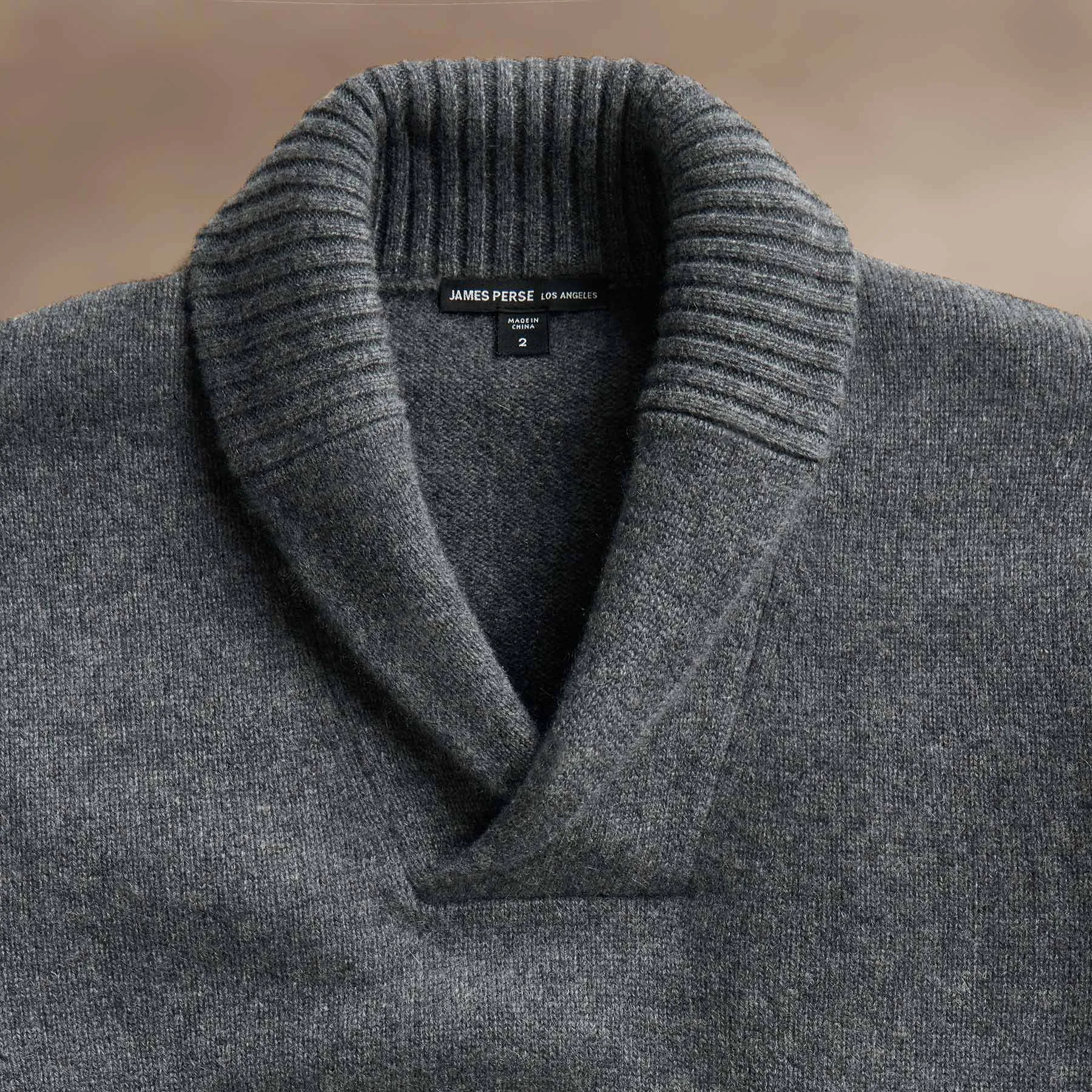 Cashmere Shawl Collar Pullover - Flannel sold by James Perse product image thumbnail 2