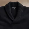 Cashmere Shawl Collar Pullover - Black sold by James Perse