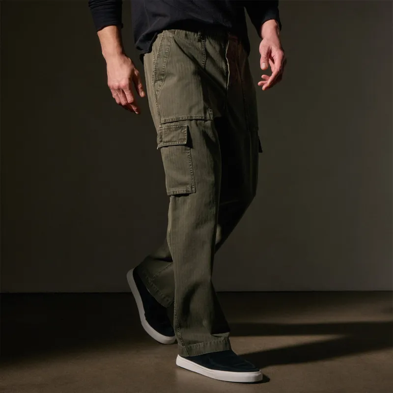 Herringbone Twill Utility Pant - Army Green Pigment sold by James Perse