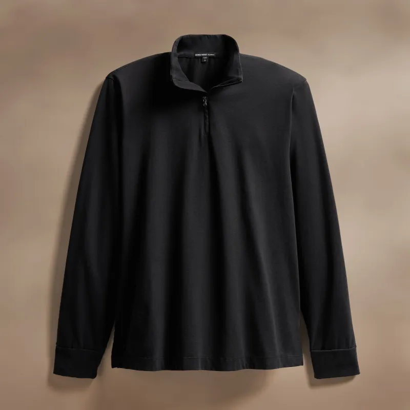 Heavy Luxe Jersey Half Zip - Black sold by James Perse