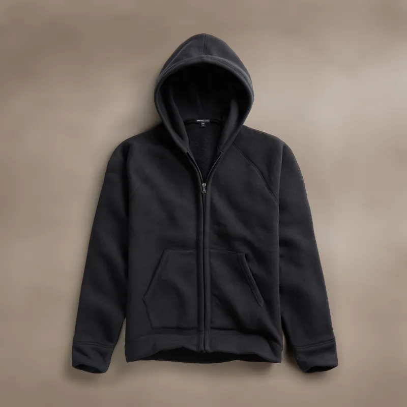 Cozy Zip Up Hoodie - Black sold by James Perse