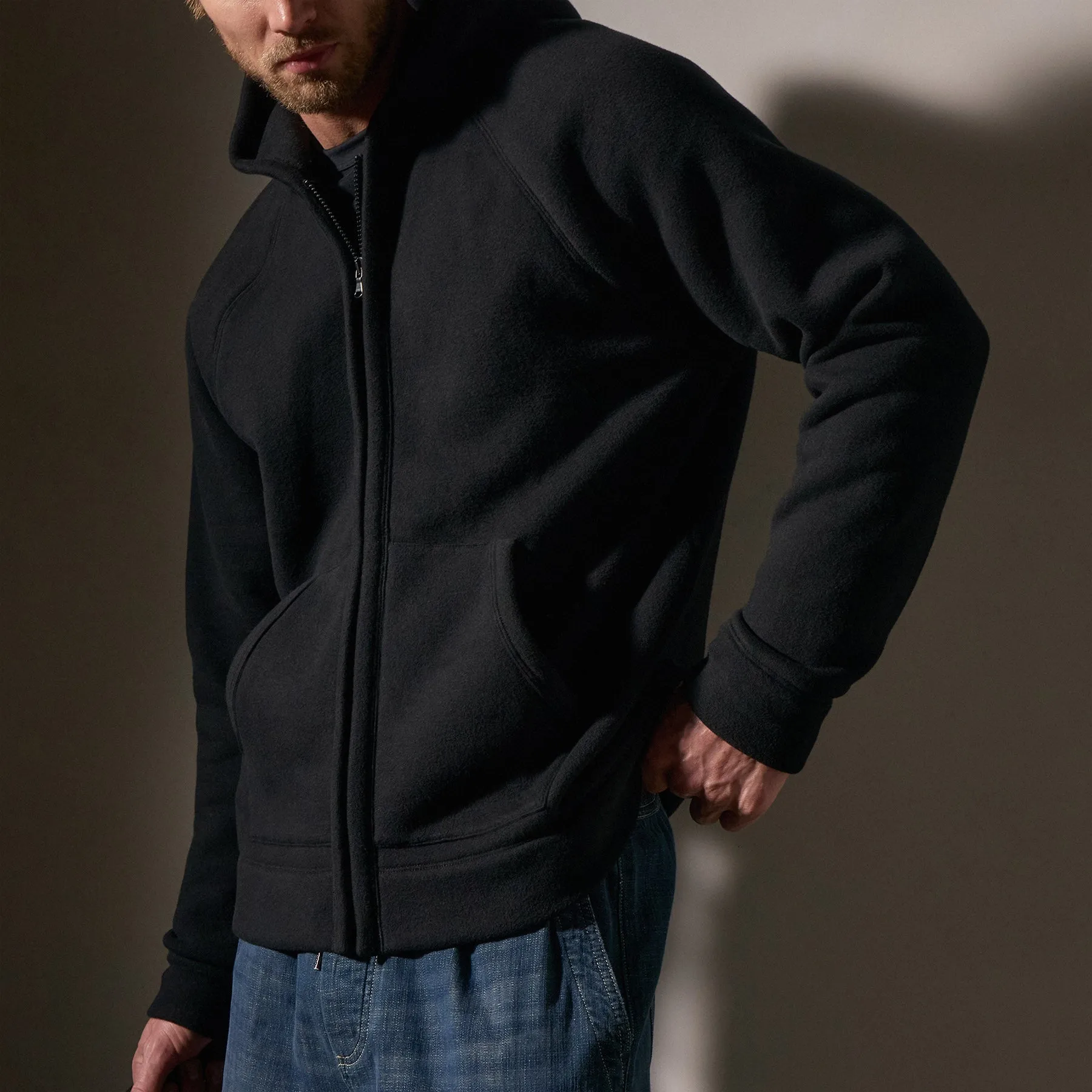 Cozy Zip Up Hoodie - Black sold by James Perse product image thumbnail 2