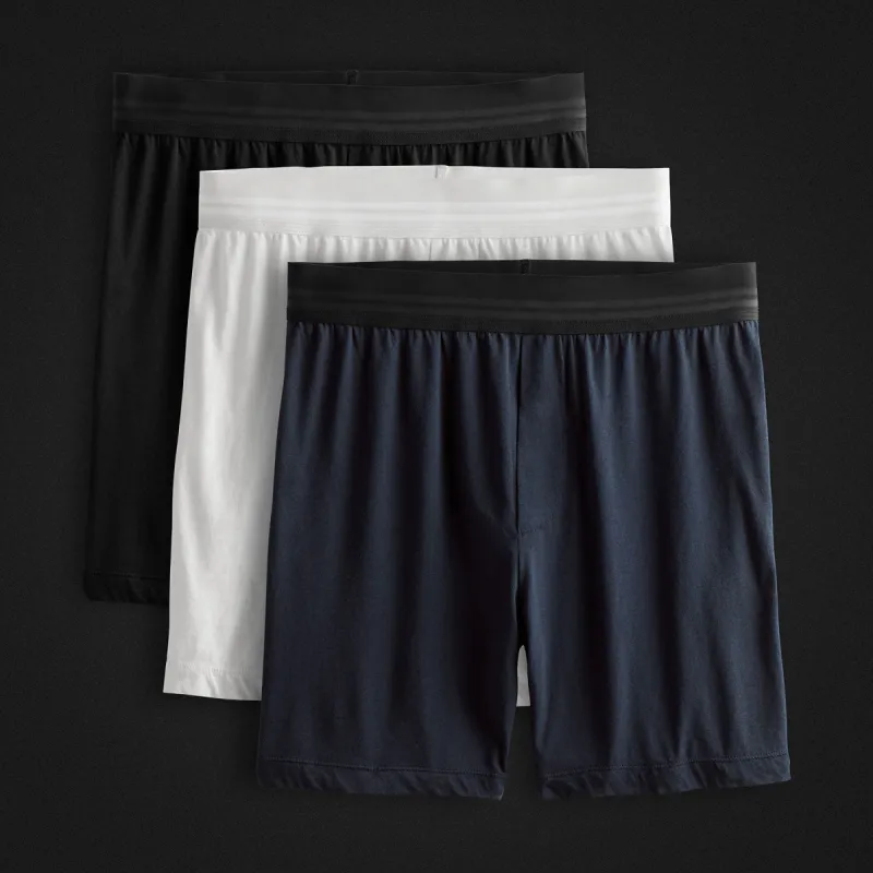Relaxed Fit Boxer Short 3 Pack - Black/White/French Navy made by James Perse