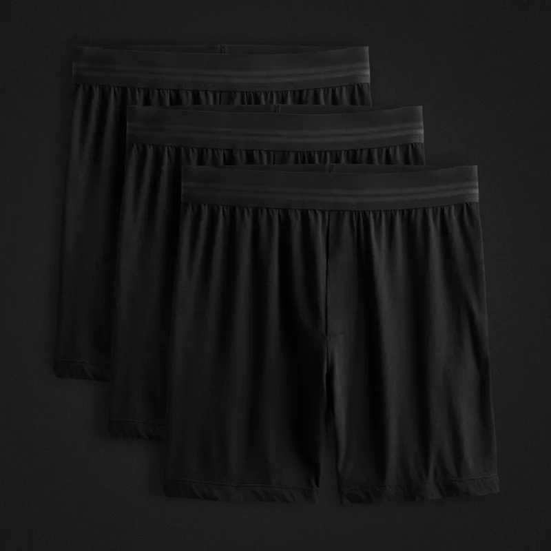 Relaxed Fit Boxer Short 3 Pack - Black made by James Perse