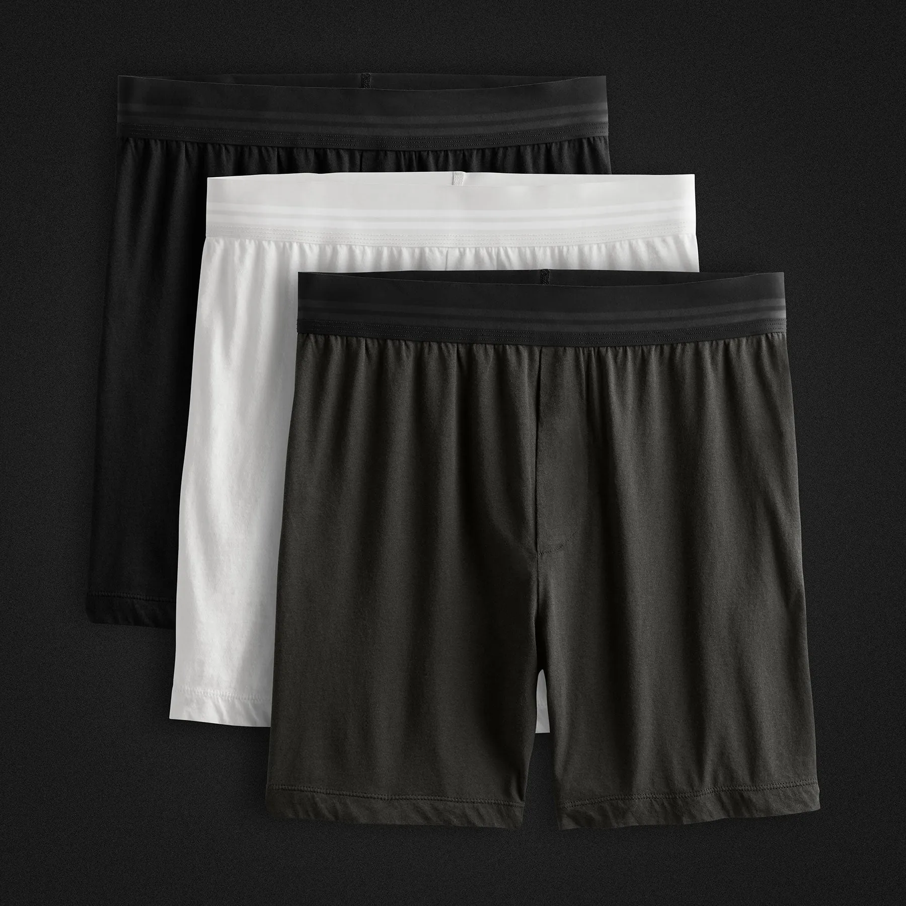 Relaxed Fit Boxer Short 3 Pack - Black/White/Carbon sold by James Perse