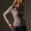 Cotton Cashmere Blend Deep V Tee - Dapple sold by James Perse