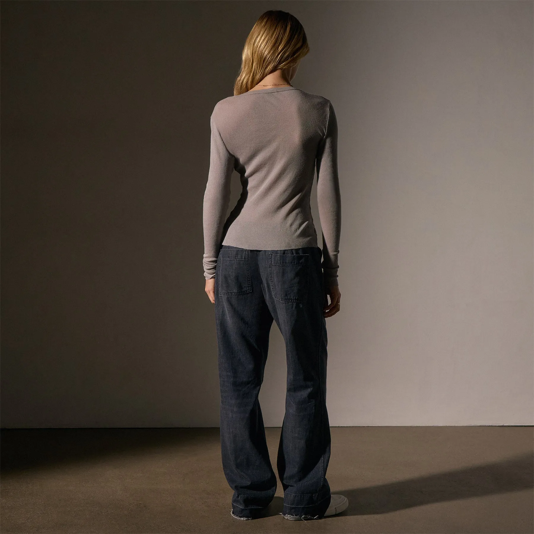 Cotton Cashmere Blend Deep V Tee - Dapple sold by James Perse product image thumbnail 4