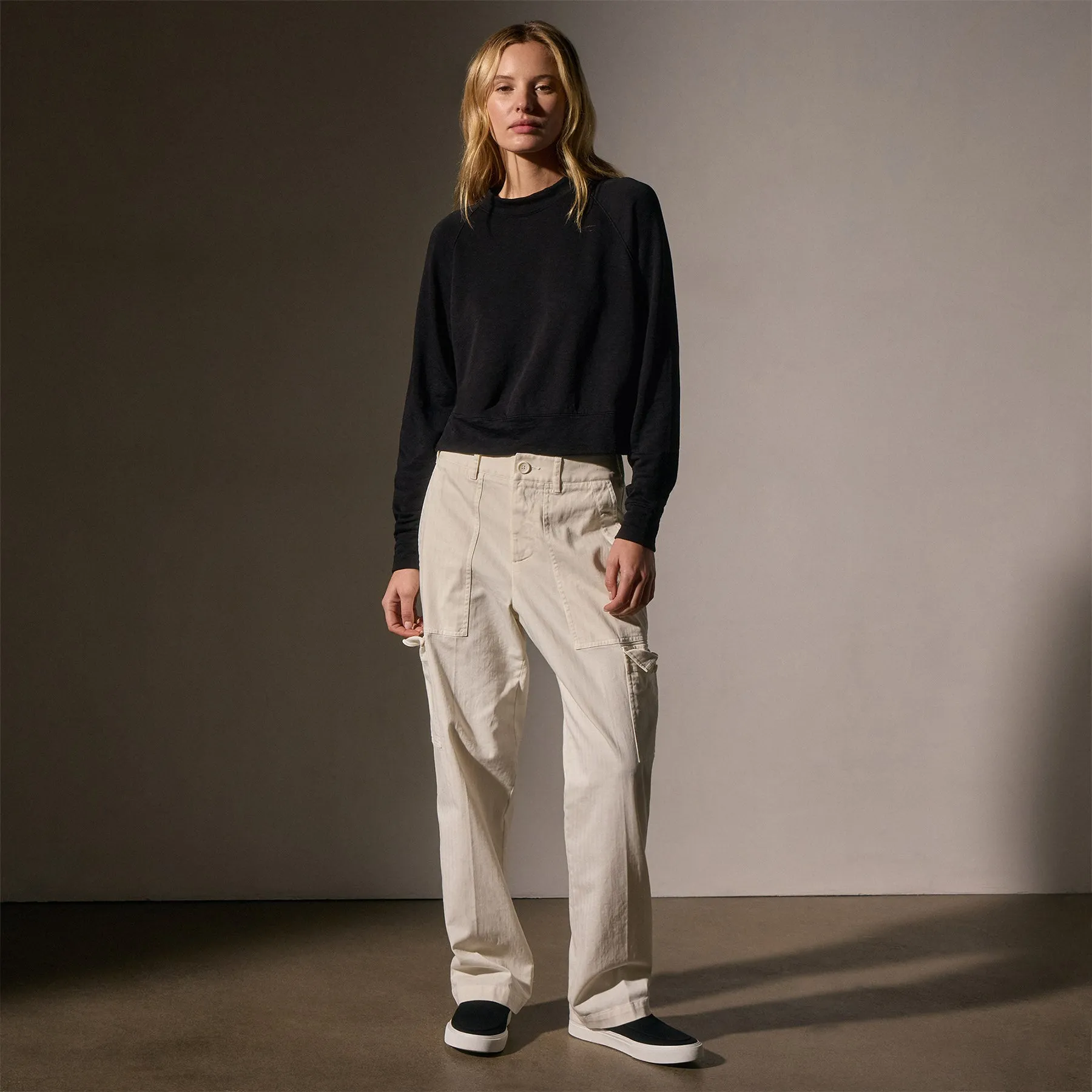 French Terry Cropped Mock Neck - Black sold by James Perse product image thumbnail 4